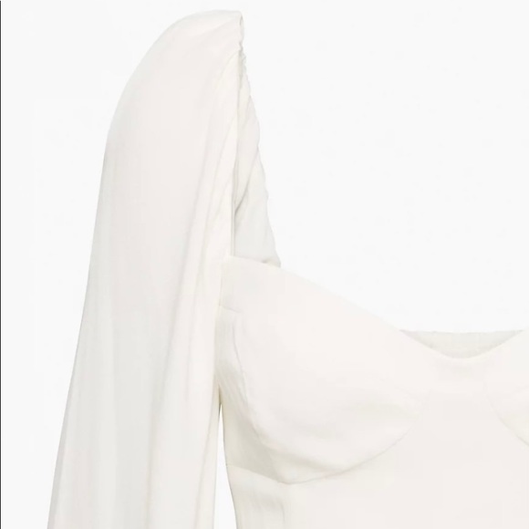 White Wilfred novella white puff sleeve dress - Picture 3 of 3